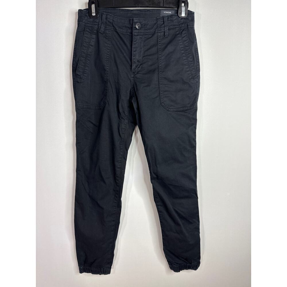 Vince. Cargo Jogger Pants Mid Rise Crop Ankle USA Casual City Black Women Sz. 26